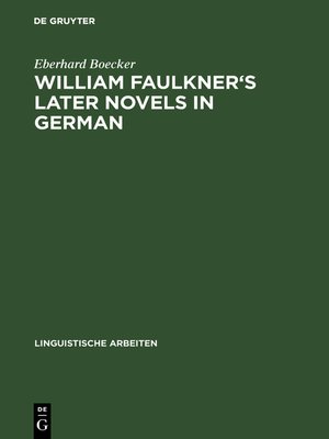 cover image of William Faulkner's later novels in German